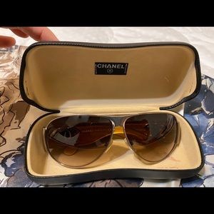 CHANEL 4153 Beige and Gold Sunglasses